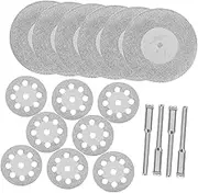 Tofficu 1 Set Corundum Cutting Discs with Mandrel Grinder Wheel for Rotary Tool Precision Trimming Disc for Metal Ceramic Tile and Wood Cutting