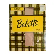 NOS Retro Vtg Babette Beigetone Nylon Seamless Nude Heel Demi-Toe Stockings 9 M