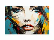 Girl Face Modern Art Painting Canvas Print
