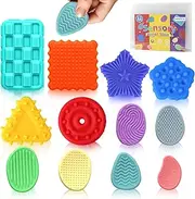 ddLUCK Fidget Toys, Sensory Stones Play, Stress Relief Sensory Toy, Textured Worry Stone Toy for Anti-Stress, Anxiety, ADHD & Autism, Sensory Toy for Children, Adults, Pack of 12