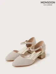 Monsoon Gold Pointed Toe Glitter Two Part Heels (F06672) | $65 - $74