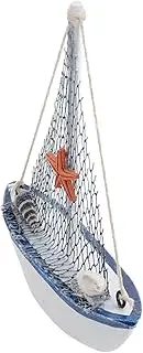 SOLUSTRE Creative Mediterranean Boat Decor Wooden Sailing Ship Model for Office Home Decor