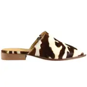 Diba True High Up Cow Mules Womens Beige, Brown Flats Casual 59220-219