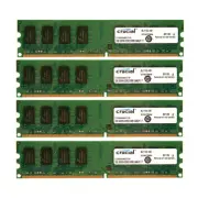Crucial 8GB Kit 4pcs 2GB DDR2 800MHz PC2-6400U 2Rx8 CL6 Desktop Memory DIMM RAM