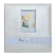 Large White Our Wedding Leather Cover & Frame Photo Album in Gift Box