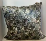 CALDEIRA MADE IN ENGLAND 24" X 24" PILLOW, GREEN MULTI FEATHER FILLED, NWTS.