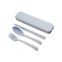 在飛比找momo購物網優惠-【SOG購物】小麥秸稈三件套餐具(餐具組 環保餐具 筷子 湯