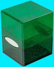ULTRA PRO GLITTER GREEN SATIN CUBE DECK BOX Compartment Storage Case ccg Card