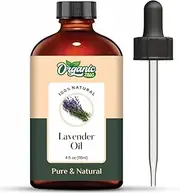 Organic Zing Lavender (Lavendula) Essential Oil Pure & Natural for Skin, Face, Hair Care, Aromatherapy, Diffuser, Conditioner 118ml/3.99fl oz