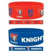 Newcastle Knights NRL Team Logo Silicone Wristbands Set Of 2