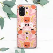 Cute Halloween Pumpkin Cat Pink Case For Samsung Note 20 S20 S21 S22 S23 S24 FE