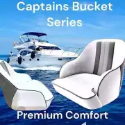 BOAT SEAT CAPTAINS COMFORT BUCKET SERIES HELM CHAIR WHITE GREY CHARCOAL 1 PAIR