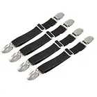 4Pack Adjustable Bed Sheet Fasteners Suspenders Elastic Sheet Bands Straps Clips