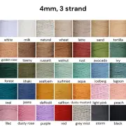 4mm macrame cord twisted rope coloured string 3 strand ply cotton diy australia