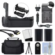 Battery Grip for Canon EOS 70D Camera + Dual Battery & Charger Deluxe Bundle