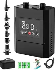 12000mAh SUP Pumpe Elektrisch mit Akku, 20 PSI Hochdruck Elektrische SUP Luftpumpe, 12 V DC Schnellladung, Auto-Off für Aufblasbare Stand Up Paddle Boards, Boote, Kajak, Kitesurf