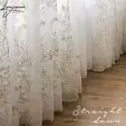 Luxury Embroidered Sheer Curtain White Tulle Window Curtain Room 3DCurtain Drape