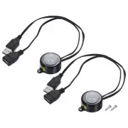 DC PIR Motion Sensor Switch Light Sensor USB Interface for LED Light Black 2Pcs