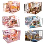 CUTEBEE DIY袖珍屋 娃娃屋 微型小屋套件帶家具、手工家居收藏品、兒童禮品玩具 家家酒小屋