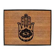 Festival Palm Hand Flower Eye White - Funny Novelty Doormat Man Cave Floor mat