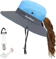 [velado] Sun Hat for Women/Men, Wide Brim UPF 50 UV Protection Bucket Hat with Cap Holder, Foldable Adjustable Summer Cowboy Hat Outdoor Boonie Cap for Safari, Fishing, Hunting, Hiking, Camping