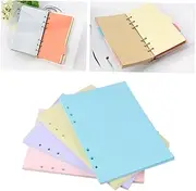SECFOU 4pcs Colored Refill Notebook Dividers A5 Loose-leaf Paper for Journal Notebook Binder Divider Random Color