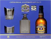 Chivas Regal 18 Year Old Blended Scotch Whisky Glasses & Decanter Giftpack