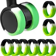 [Jotia] 8Pcs Luggage Wheel Covers - Silicone Suitcase Protective Covers to Reduce Noise - Chair Wheels Protector Guard (Black+Green+White)