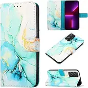 [SATURCASE] Case for Samsung Galaxy A73 5G, Beautiful Marble Pattern PU Leather Flip Magnet Wallet Stand Card Slots Protective Cover with Hand Strap for Samsung Galaxy A73 5G (YS-3)