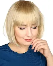 Women's Light Blonde Matte Natural Short Hair WigGradient Wig