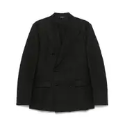 [Dolce & Gabbana] Dolce & Gabbana Double-breasted Linen Blazer 52 IT BLACK