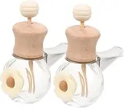 CVUTOVO 2PCS Car Fragrance Diffuser Bottle Stylish Milk Tea Color Essential Oil Vials Unique Clip Air Vent Design for Refreshing Aroma Car Interior Ornament