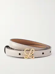 [LOEWE] LOEWE - Textured-leather Belt - Mushroom - 100 100 Neutrals