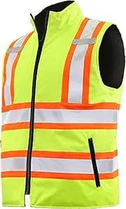 JORESTECH Safety Vest with Two-Tone Reflective X Strips On The Back, Reversible, Wind Resistant,Waterproof, and Insulated