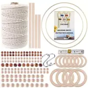 152 Pcs Macrame Kits with 3mm220Yards Natural Cotton Macrame Cord for Plant