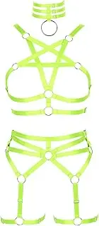 [PETM•HS] Womens Full Body Harness New Leg Garter Belt Stockings Lingerie Elastic Suspender belt Plus Size Punk Gothic Hot Rave Garters