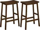 Bar Stool,Set of 2 Bar Stools, Bamboo Bar Chairs, 26 Inches Kitchen Counter Stoo