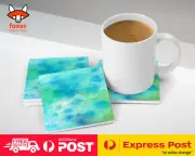 COASTER COFFEE DRINKING MAT|LIGHT BLUE WATERCOLOR 106