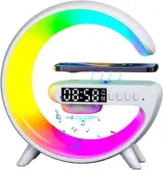 Smart G Lamp Bluetooth Speaker Wireless Charger RGB Alarm Clock Night Light