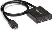 StarTech.com HDMI Splitter 1 in 2 Out – 4k 30Hz – 2 Port – Supports 3D Video – Powered HDMI Splitter – HDMI Audio Splitter