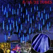 32 TUBE Meteor Shower Lights Fairy String Lights Outdoor Garden Waterproof Decor