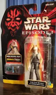 1998 STAR WARS EPISODE 1 JAR JAR BINKS ACTION FIGURE with GUNGAN BATTLE STAFF
