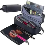 [FAMOPLAY] Hair Tools & Cosmetic Travel Bag with Heat Resistant Mat & Storage for Hair Dryer, Flat Iron, Curling Iron & More