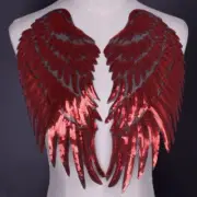 Sequined Wing Applique Embroidered Iron On Patches Garment Decor Craft Appliques