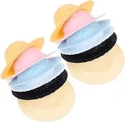 12pcs DIY Doll Hats Hat Tiny Straw Decoration Decor Straw Accessories Dollhouse Small Mini Party Dolls Miniature Decorations Crafts Ornaments Home Decors