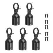 1.1"x3" Stanchion Rope End Stopper 5pcs Cord End Caps Barrier Rope End Black