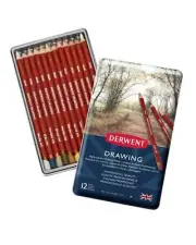 Derwent Artists Drawing Pencils 12 Colour Tin