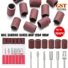 6/300pc Nail Sanding Bands 80# 120# 180# for Electric Drill Machines Filing Bits
