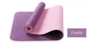 TPE Non-Slip Yoga Pilates Mat Fitness Home Exercise Outdoor 6mm Purple