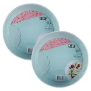 Tasty Non Stick 24cm Round Springform Round Cake Tin - 2 Pack